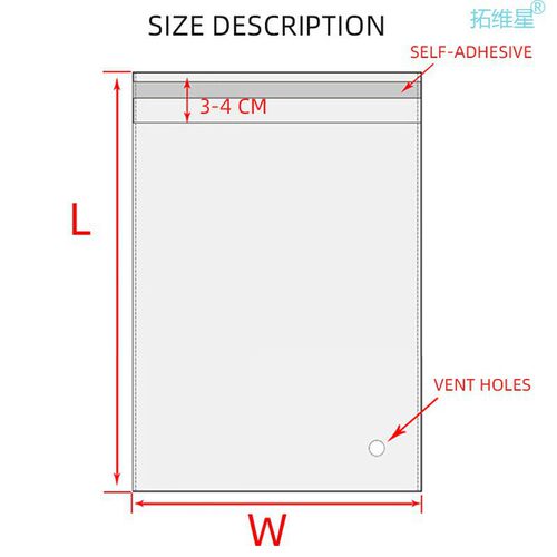 100 Pcs OPP Self Adhesive Seal Plastic Bags Transparent
