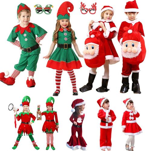 Christmas Kids Clothes Baby Cosplay Santa Claus Costume