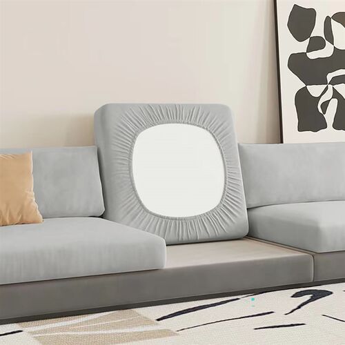 Super Soft Velvet Sofa Seat Cushion ver Plain Color Sretch T