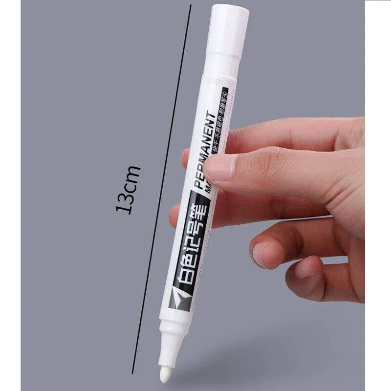 Haile 1/3pcs Permanent Oily White Markers Pens Waterproof Ti图片