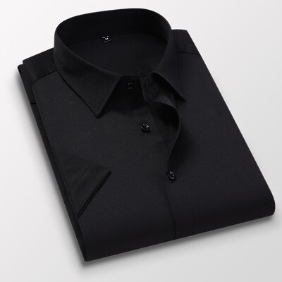 Man Dress Shirt White Button Up Shirt Men Short Sleeve Slim