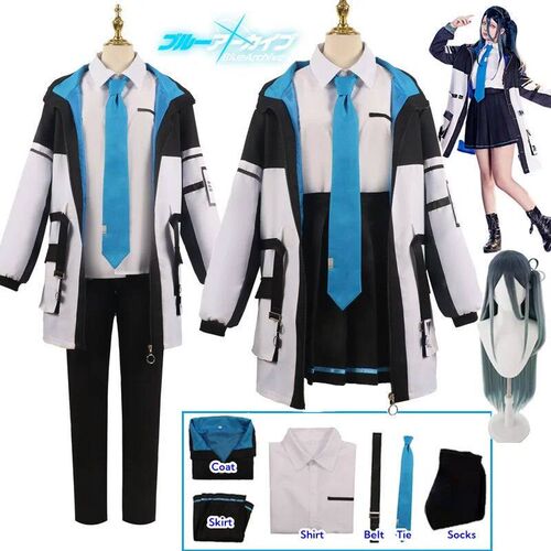 Tendou Alice Cosplay Costume Wig Coat Game Blue Archive Mill