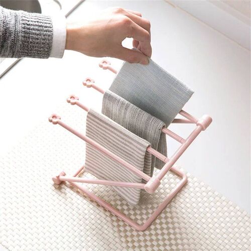 Foldable Kitchen Towel Rack Plastic Storage Rag Rack Vertica