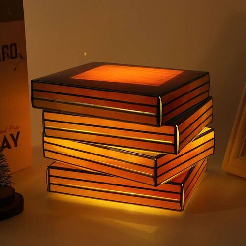 Vintage Stacked Books Lamp Decorative Handicraft Stacked Boo