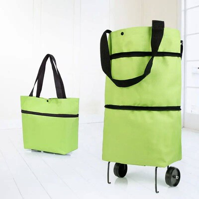 Folding Shopping Pull Cart Trolley Bag With Wheels Foldable