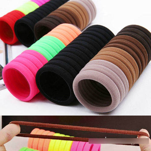 50Pcs Solid Hair Ties for Women Elastic Hair Band Ropes Pony