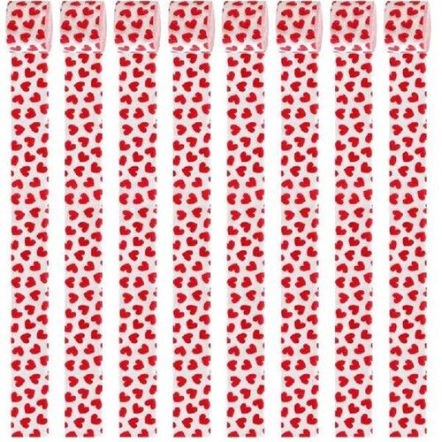 Y1UB 6pcs Heart Pattern Crepe Paper Roll for Party