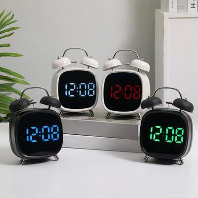 Voice Control Digital Alarm Clock Double Bell Super Loud for