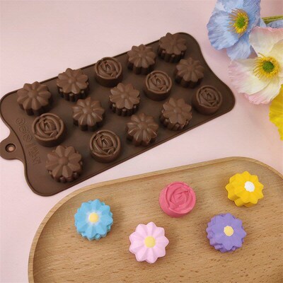 15 Different Flower Silicone Molds Cake Fondant Decor Mold C