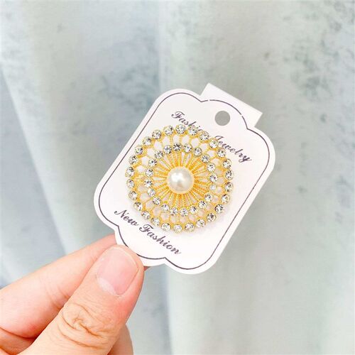 New brooch high-grade alloy rhinestone corsage pearl pin fas