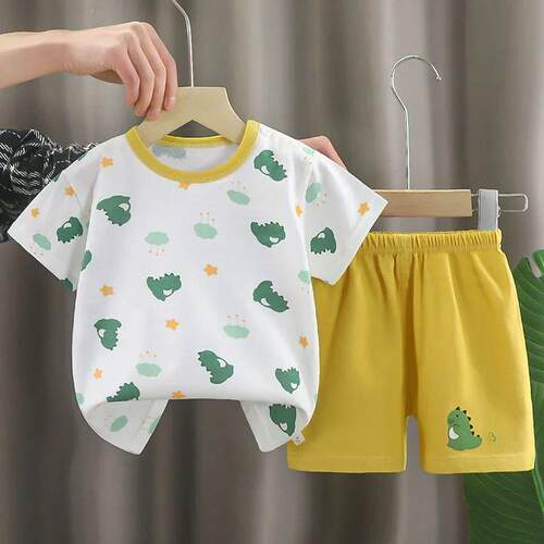 2Piece Summer Boys Clothing Korean Casual Cartoon Cute Print