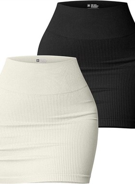 Womens Skirt Elastic Rib High Waist Mini Wrap Hip Skirt