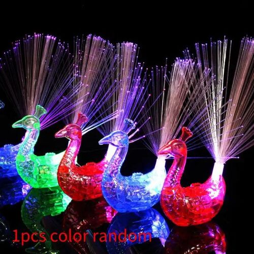 1pc Random Colorful Luminous Peacock Finger Toy Kids LED Lig