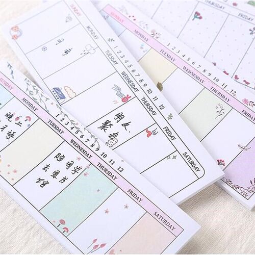 Animals Weekly Planner Memo Pad Sticky Notes Stationery Sti