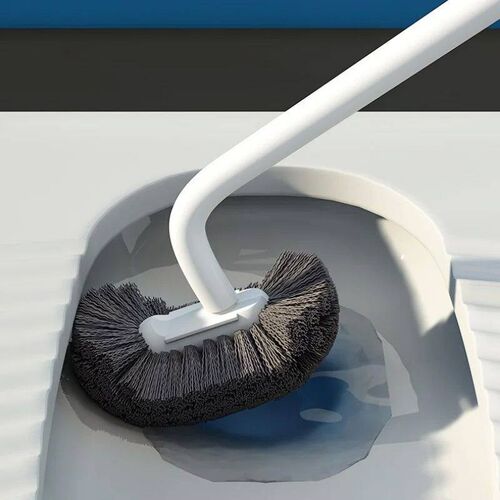 Multi-function Head Plastic Toilet Brush Curved Bathroom Cle