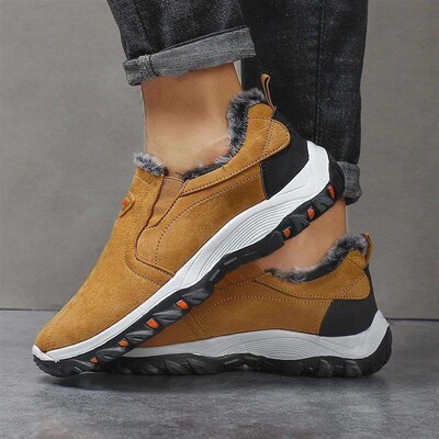 Men Boots Winter Plush Ankle Boots for Men Outdoor Moccasin