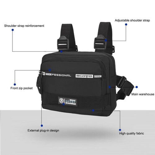 Men Molle Shoulder Vest Bags Adjustable Oxford Daily Messeng