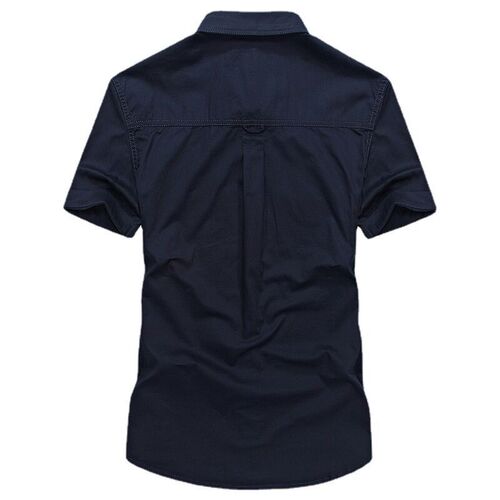2025 Mens Short Sleeve Shirt Washing Cotton Military Loose
