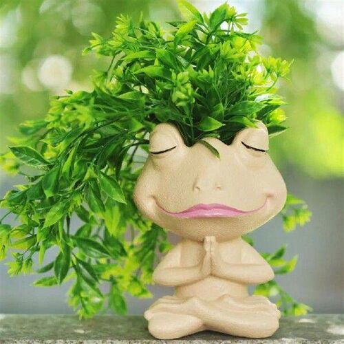 Indoor Outdoor Flower Pot Yoga Frog Planter Pot for Indoor