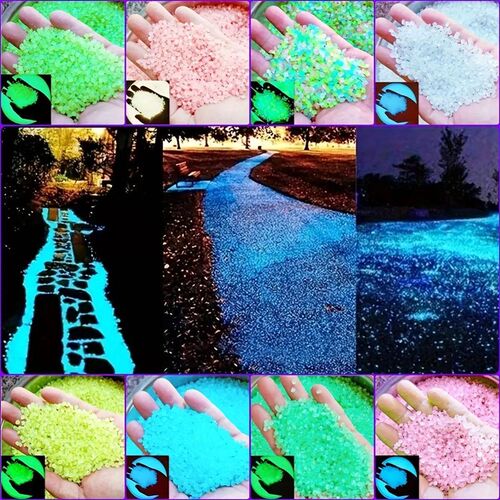 1000Pcs 3-5mm Glowing Sanded in Dark Pebbles Home Yard Outdo
