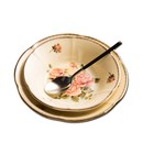 金边深盘汤菜盘陶瓷圆盘韩式 女皇金玫瑰燕窝碟小菜碟子耐高温精致