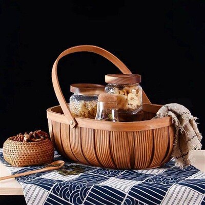 Woven Handmade Storage Basket Decorative Rattan Plant Pot