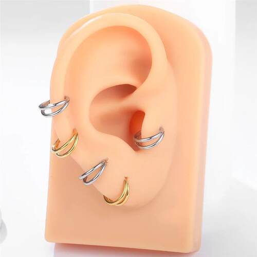 1PC G23 Titanium Hinged Double Hoop Daith Earring 20G 18G 16