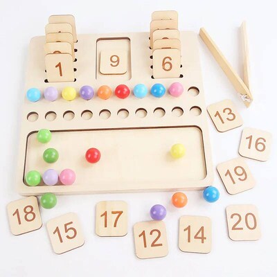 Children Learning Math Toy Clip Bead Number Calculation Coun