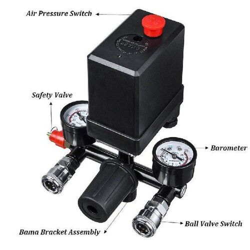 4 Port Air Compressor 220v/380v All Black Bracket With