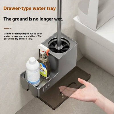 Bathroom Toilet Brush Holder Cleaning Tools Space Aluminum W