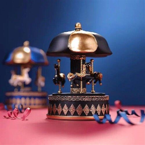 Nordic carousel music box resin crafts desktop ornaments