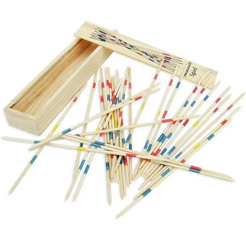 1 Set Traditional Mikado Spiel Pick Up Sticks With Box Multi