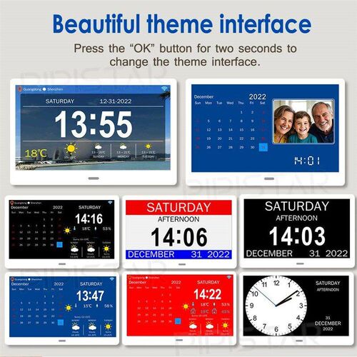 10.1/7-inch,  calendar, photo frame, dementia clock, time, d