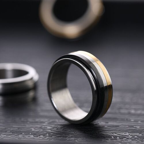 Rotatable Stainless Steel Ring for Couple Fashionable and Si