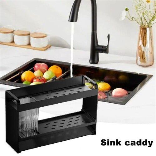 Carbon Steel Sink Organizer Kitchen Sink Caddy Stand with