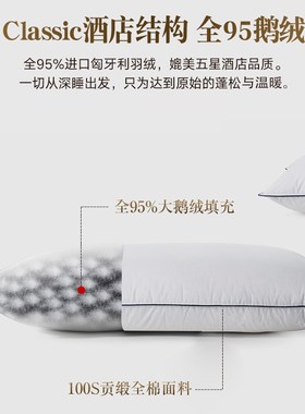 Pcific Cost/派赛菲特95白鹅绒枕西伯利亚单人酒店颈椎羽绒枕头