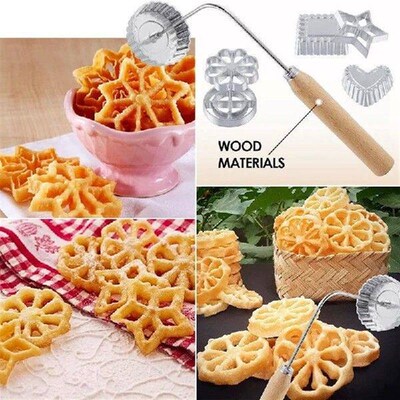 8Pcs Rosettes Timbale Set Rosette Iron Set With Handle,