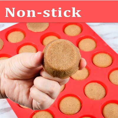 Silicone Muffin Pan Mini 24 Cups Cupcake Pan Baking Nonstick