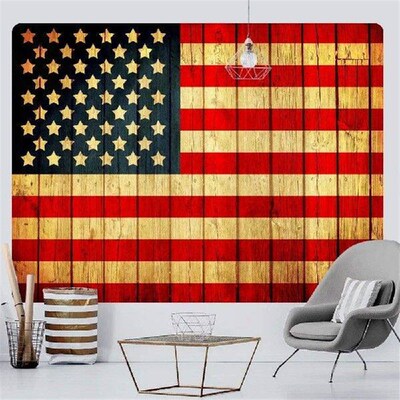 Wood grain nostalgic banner home decoration art tapestry