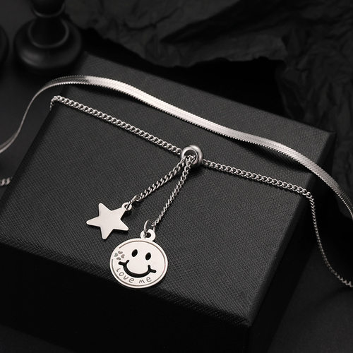 Personality smiling face Star Pendant male and female studen