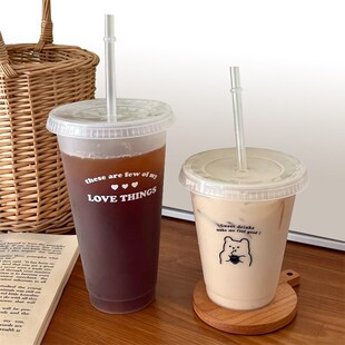 480/700ML Cute Water Bottle With Straw Reusable Drinking Bot