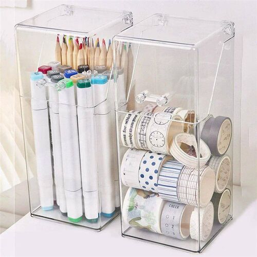 1pc-Transparent Simple Makeup Brush Storage Box Multifunctio