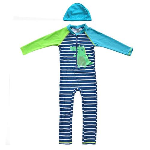 1-10Y Boys Swimsuits Dinosaur Toddler Baby Long Sleeve One P