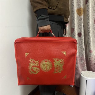 陪嫁箱结婚红色中式箱子新娘婚纱礼服饰品可折叠秀禾箱婚纱箱汉服