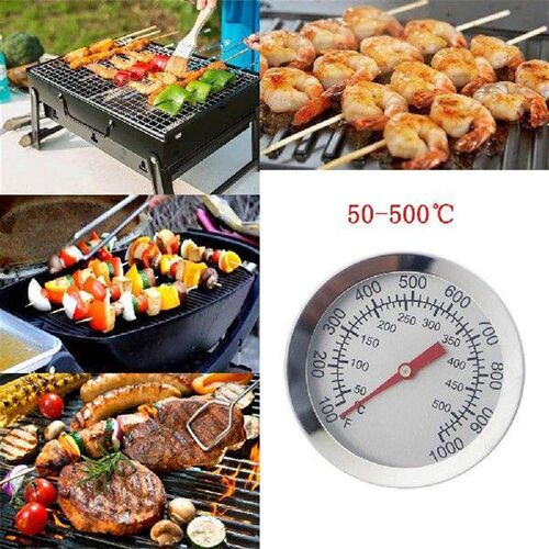 Stainless Steel Barbecue Thermometer Dial Display BBQ Grill
