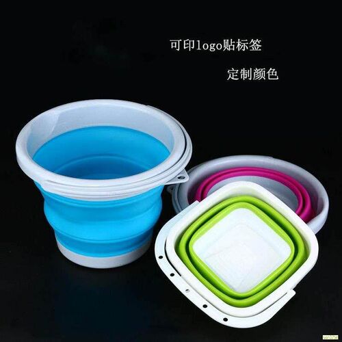 Silicone Folding Bucket for Fishing Promotion Folding Bucket