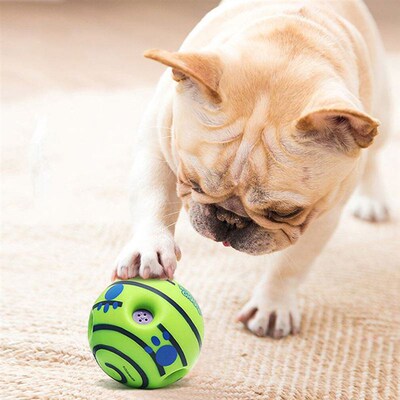 14CM Wobble Wag Giggle Ball Silicon Jumping Interactive Dog