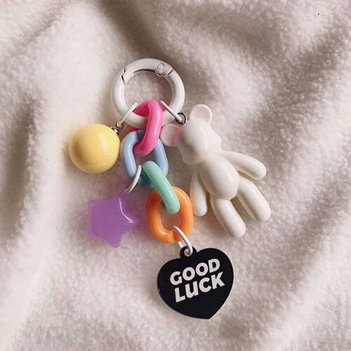 Creative Cute Bear Keychain Colorful Bear Bag Decoration Acc