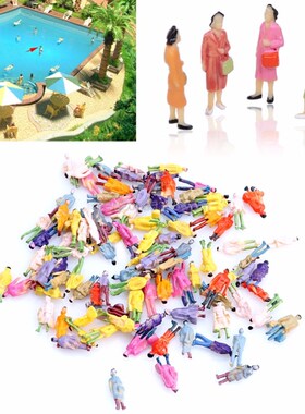100Pcs 1:87 Building Layout Model People Train HO Scale Pain