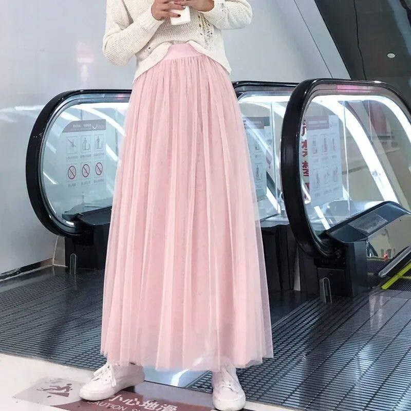 Spring/Summer Mesh Skirt Mid Length Half Length Skirt High W图片